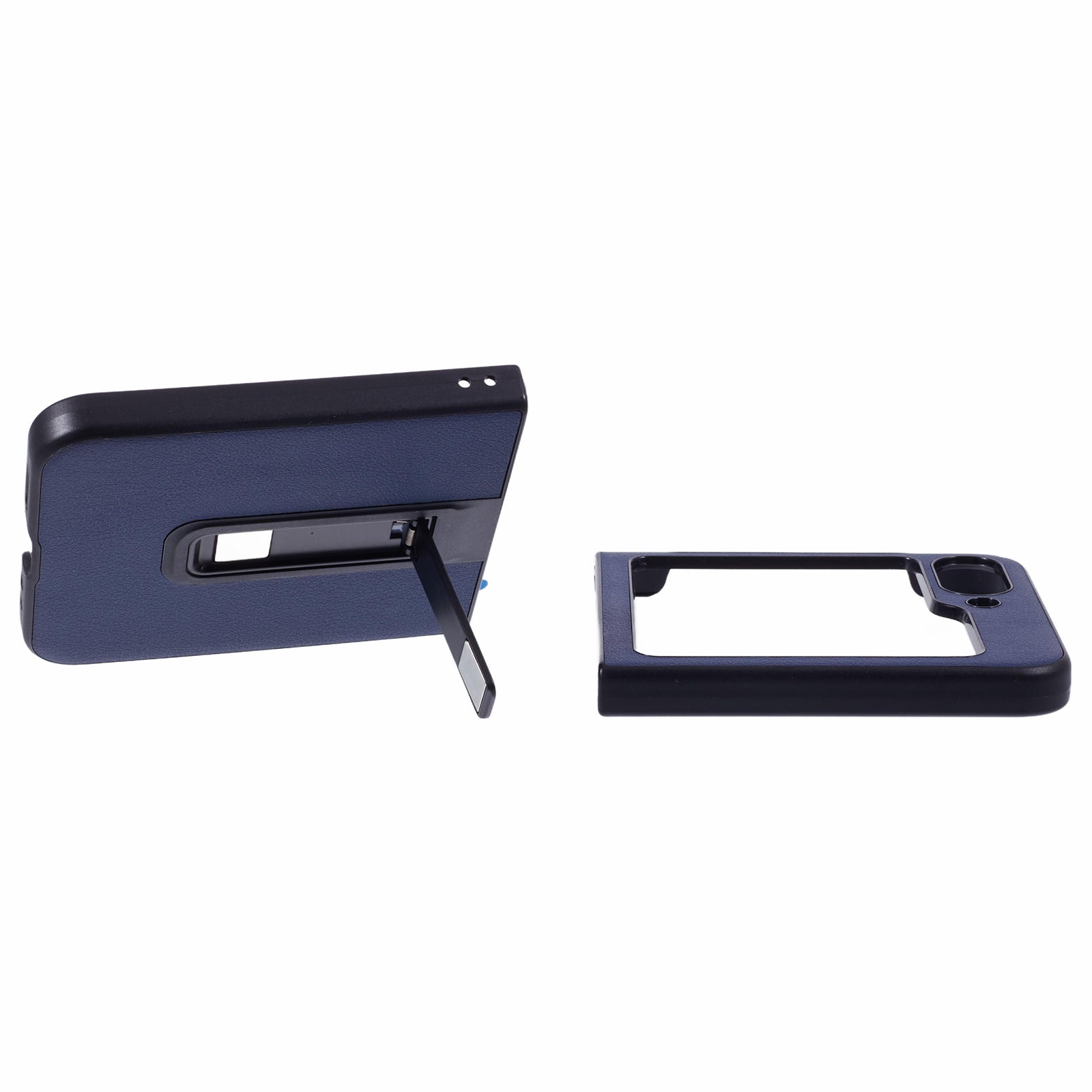 X-LEVEL For Samsung Galaxy Z Flip6 5G Magnetic Kickstand Folding Phone Case PU Leather Coated PC Cover - Dark Blue X-LEVEL For Samsung Galaxy Z Flip6 5G Magnetic Kickstand Folding Phone Case PU Leather Coated PC Cover - Dark Blue